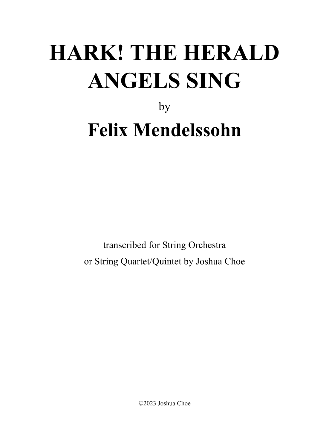 Hark! The Herald Angels Sing (arr. Joshua Choe)