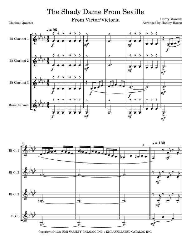 The Shady Dame From Seville (arr. Hadley Hazen)