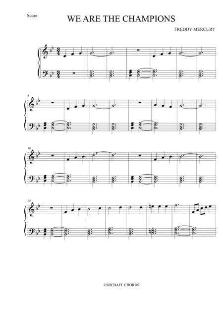 We Are The Champions (arr. Michael Chords)