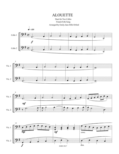 Alouette (arr. Emily-Jane Hills Orford)