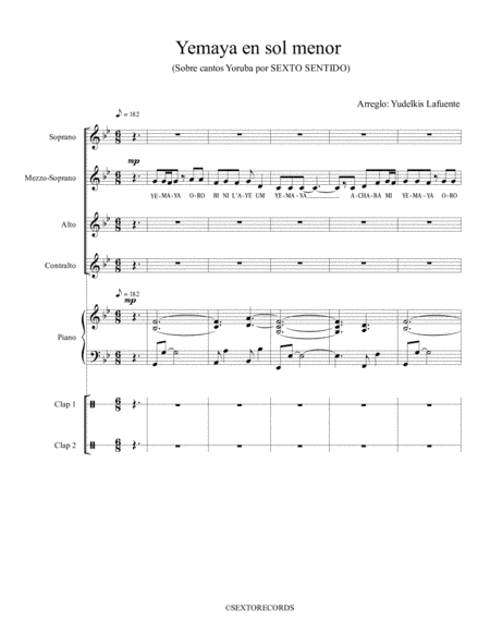YEMAYA EN SOL MENOR (arr. Yudelkis Lafuente)