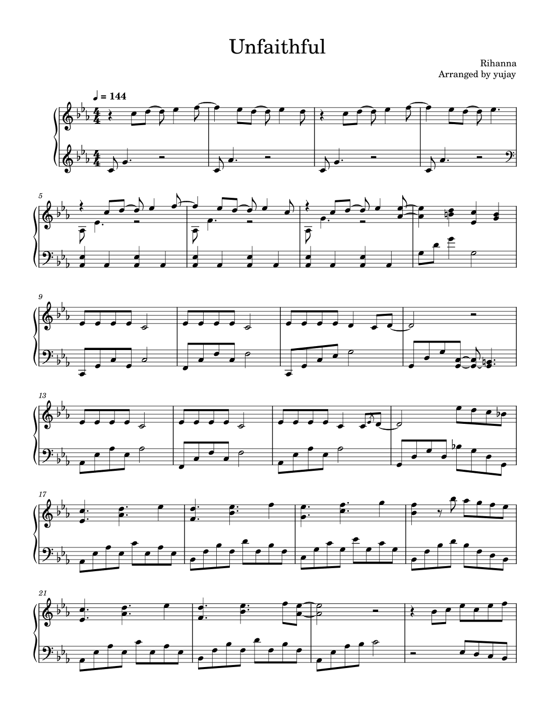 Unfaithful (arr. yujay)