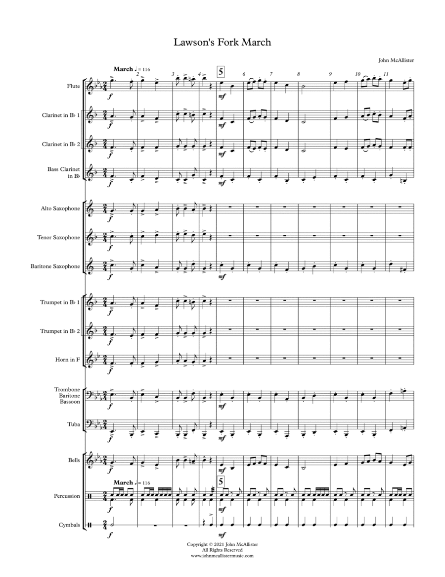 Lawson's Fork March - for young concert band