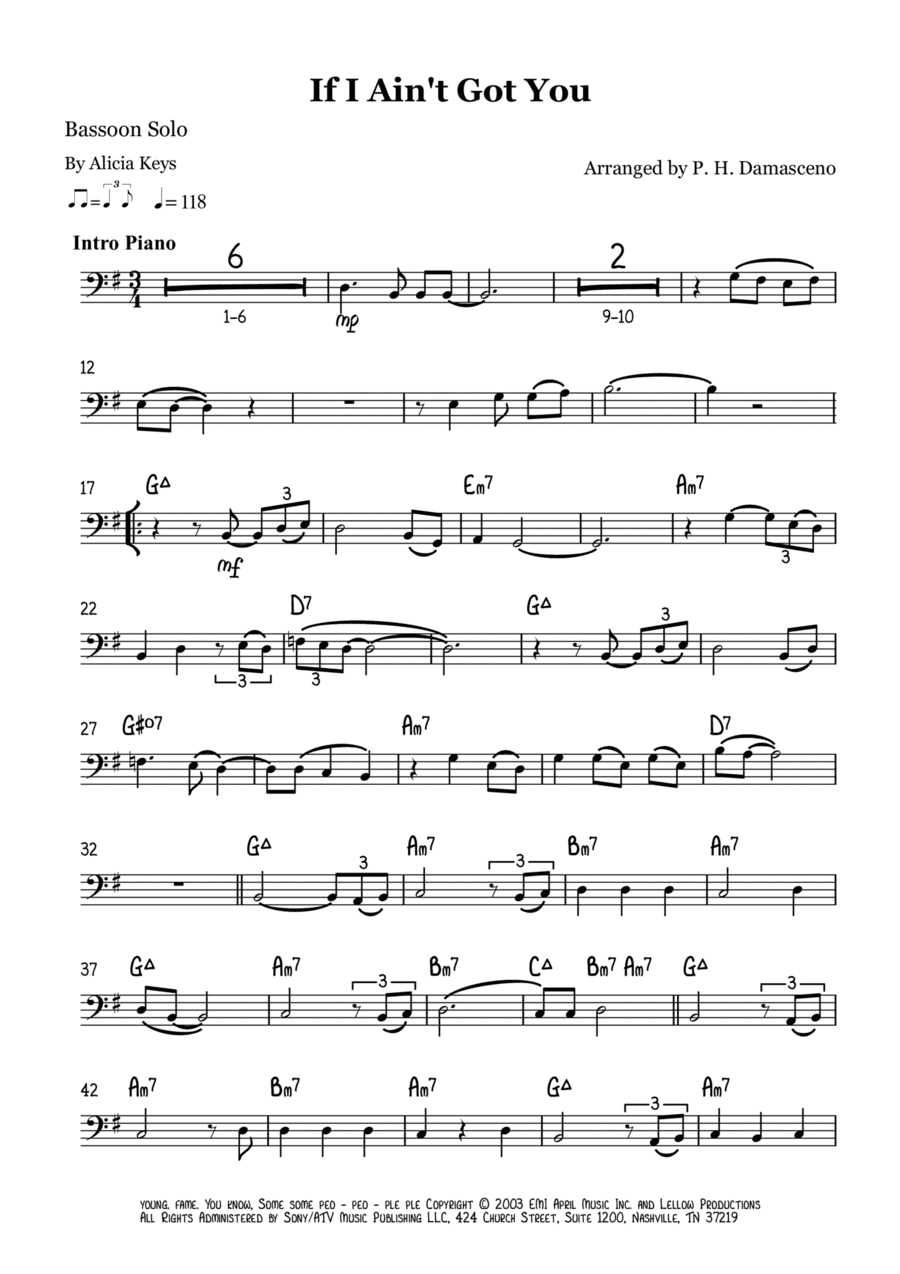 If I Ain't Got You (arr. P.H. Damasceno)