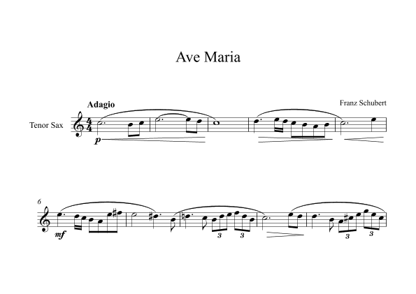 Ave Maria - Franz Schubert (Tenor Sax) (arr. Digital Book Music)