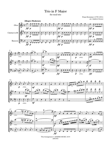 Trio in F Major for reed trio (arr. Andrew Grenci)