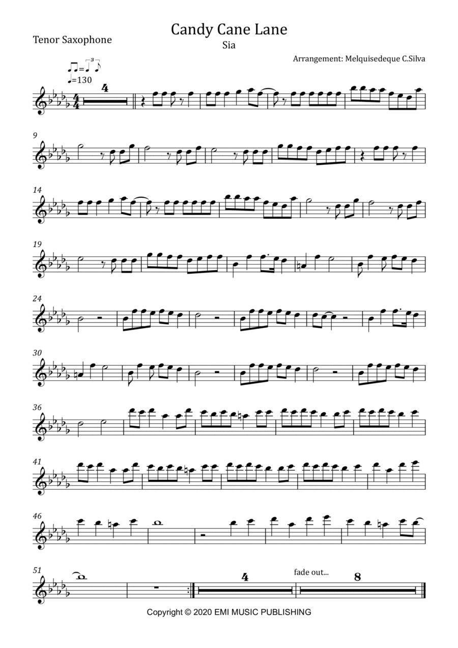 Candy Cane Lane (arr. Melquisedeque C.Silva)