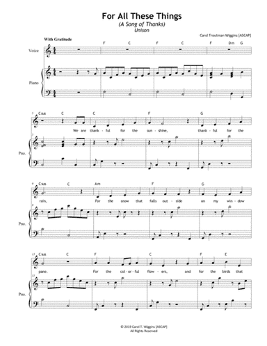 For All These Things (A Song of Thanks)