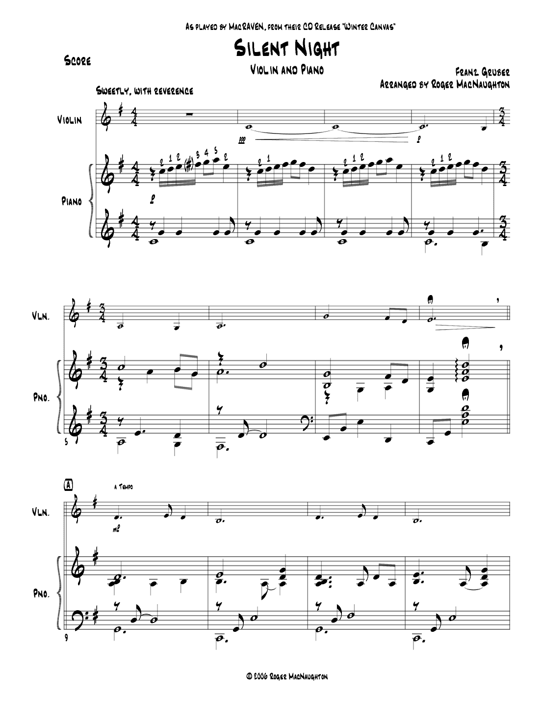 Silent Night (arr. Roger MacNaughton)