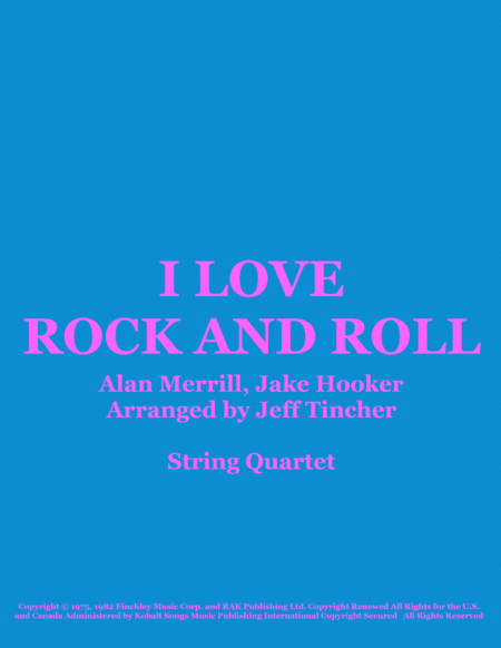 I Love Rock 'n Roll (arr. Jeff Tincher)