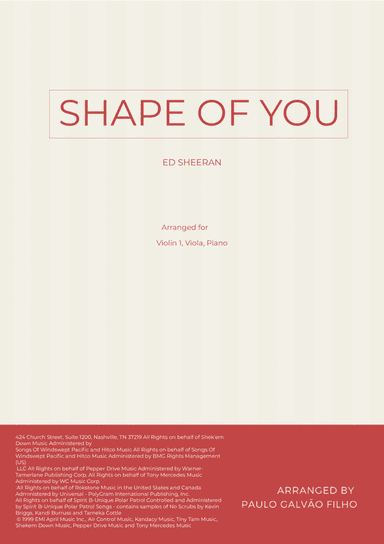 Shape Of You (arr. Paulo Galvao Filho)