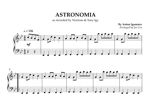 Astronomia (arr. Joe Cox)
