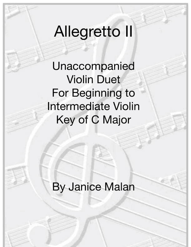 Allegretto II Violin Duet in the Key of C Major