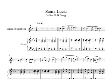 Santa Lucia - Italian Folk Song (Soprano Sax + Piano) (arr. Digital Book Music)