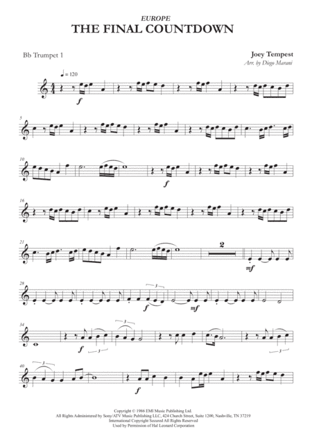 Final Countdown (arr. Diego Marani)