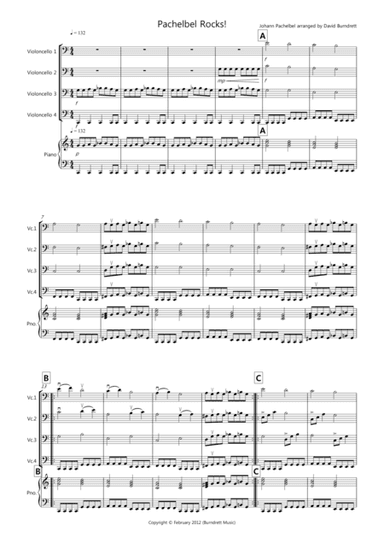 Pachelbel Rocks! for Cello Quartet (arr. David Burndrett)