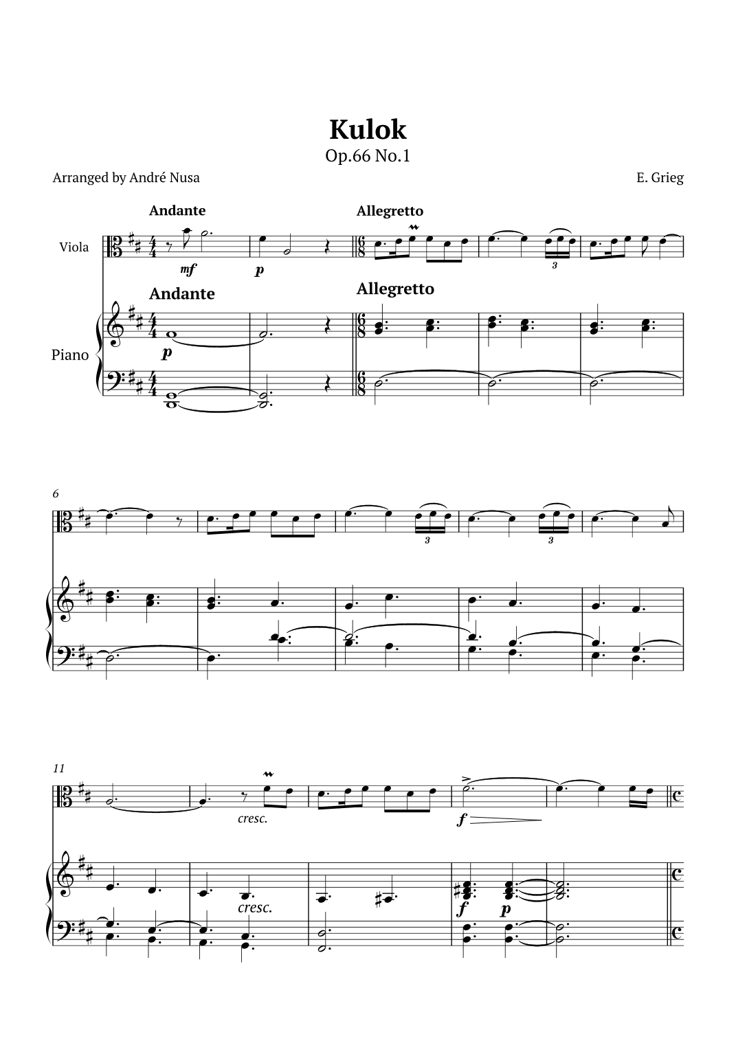 Kulok Op.66 No.1 (arr. André Nusa)