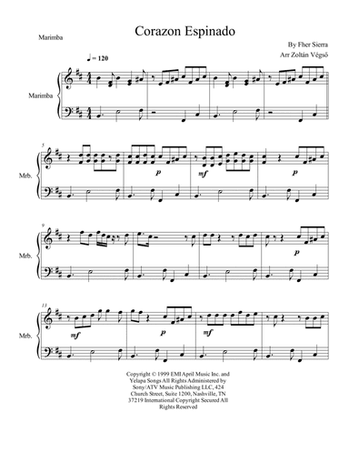 Corazon Espinado (arr. Zoltán Végső)
