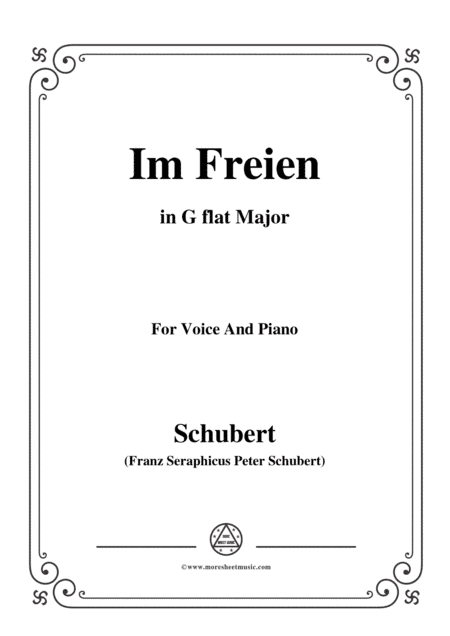 Schubert-Im Freien,in G flat Major,Op.80 No.3,for Voice and Piano (arr. MSM)