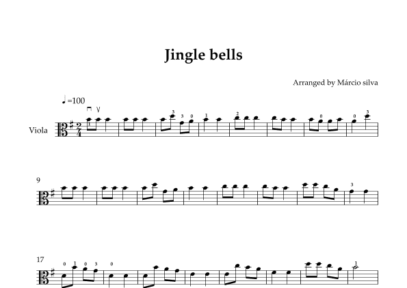 JINGLE BELLS - VIOLA SOLO (arr. Márcio Silva)