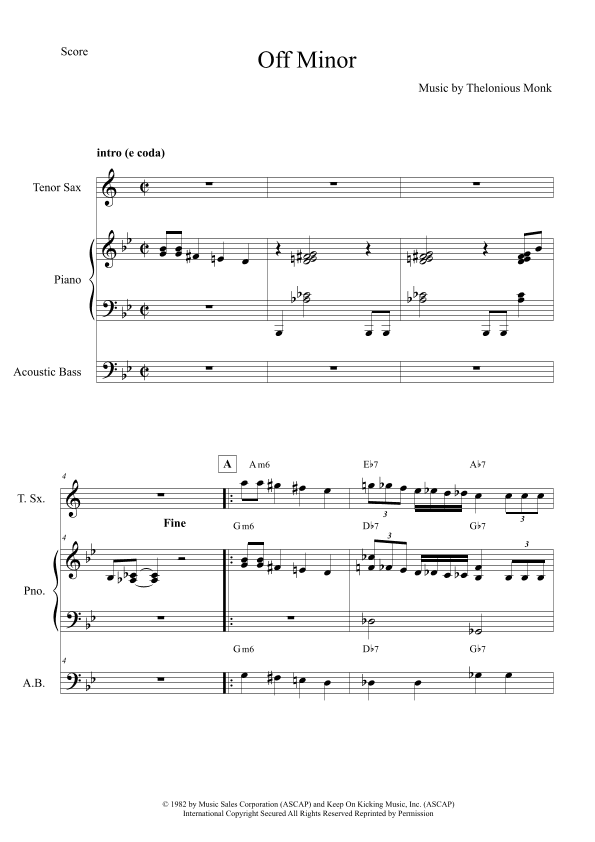 Off Minor (arr. The Sheet Music Library)