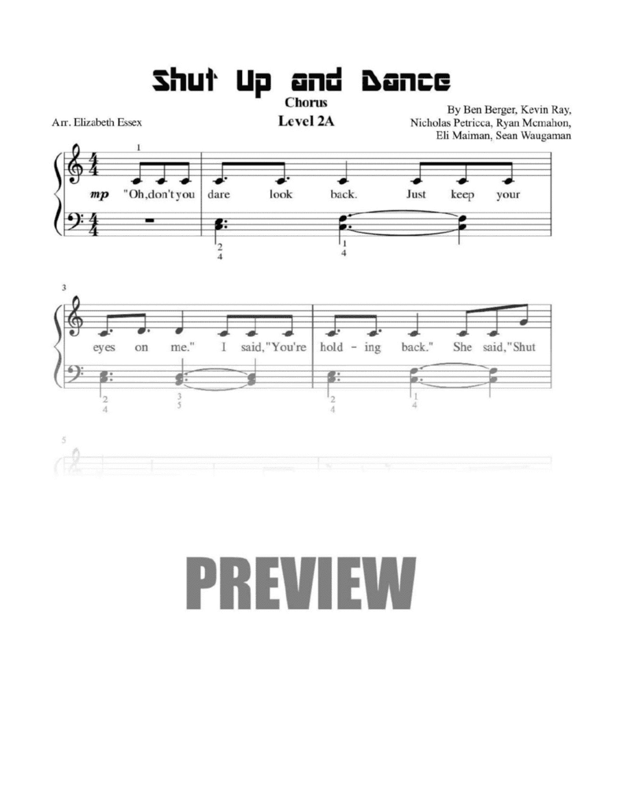 Shut Up And Dance (arr. Elizabeth Essex)