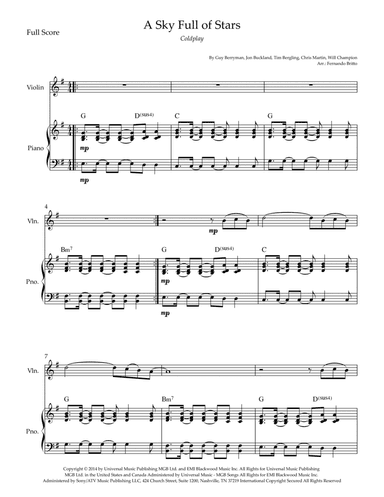 A Sky Full Of Stars (arr. Fernando Britto)
