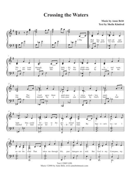 Crossing the Waters (solo/unison)