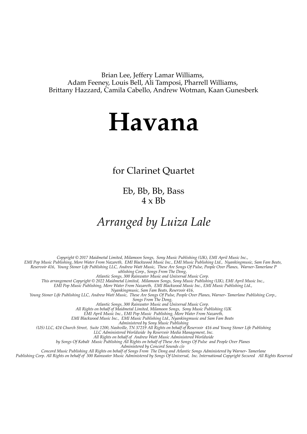 Havana (arr. Luiza Lale)