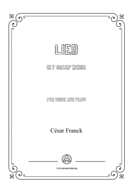 Franck-Lied in f sharp minor,for voice and piano (arr. MSM)