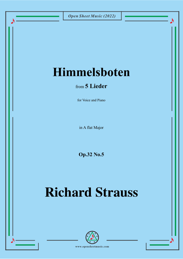 Richard Strauss-Himmelsboten,in A flat Major,Op.32 No.5 (arr. OSM Press)