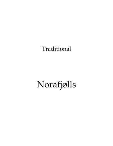 Norafjølls (arr. Andrew Rasmus)