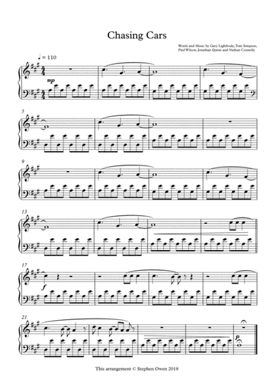 Chasing Cars (arr. Stephen Owen)