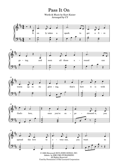 Pass It On (arr. Kiss the Rain)