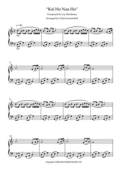 Kal Ho Na Ho (arr. Claire Summerbell)