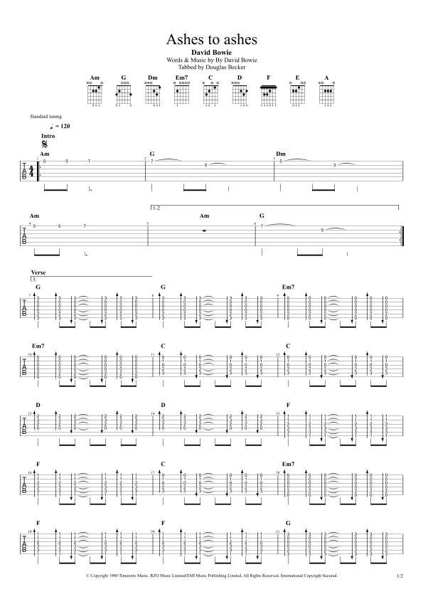 Ashes To Ashes (arr. Douglas Becker)