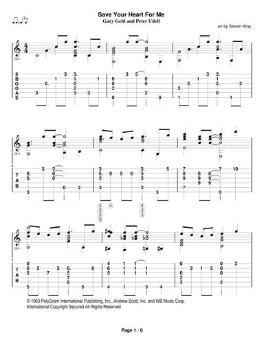 Save Your Heart For Me (arr. Steven King)