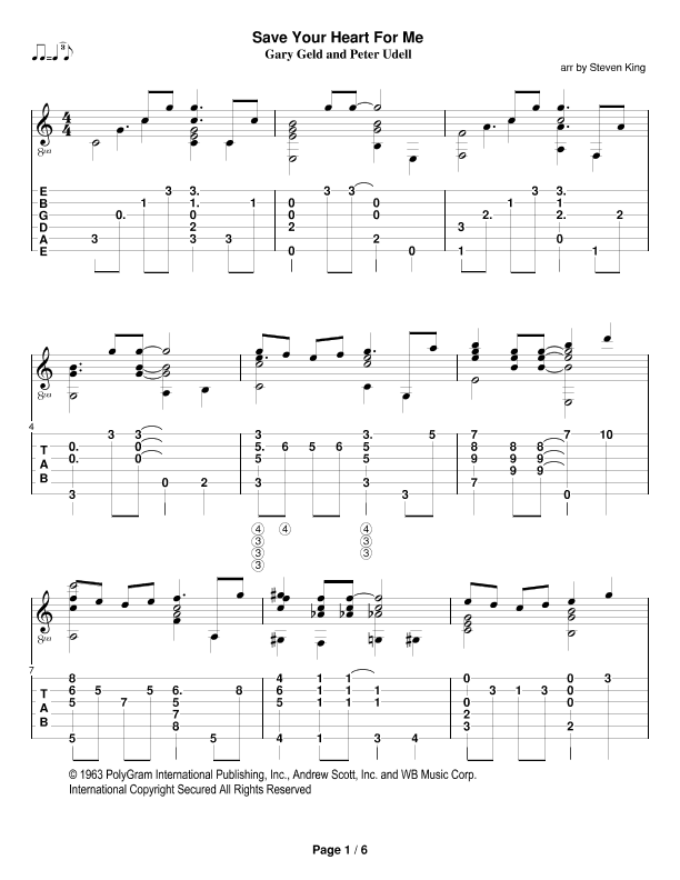 Save Your Heart For Me (arr. Steven King)