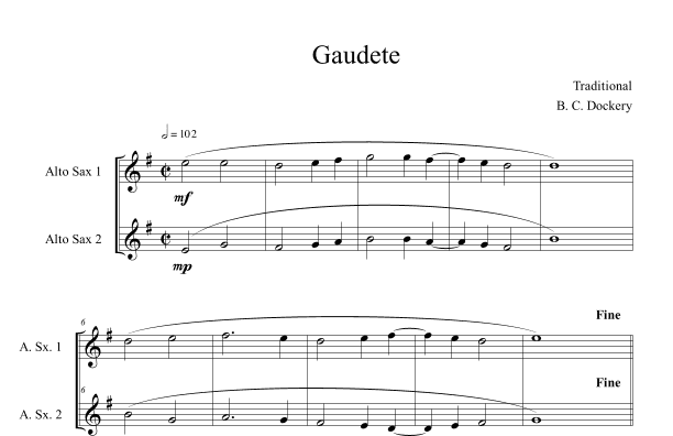 Gaudete (Alto Sax Duet) (arr. B. C. Dockery)