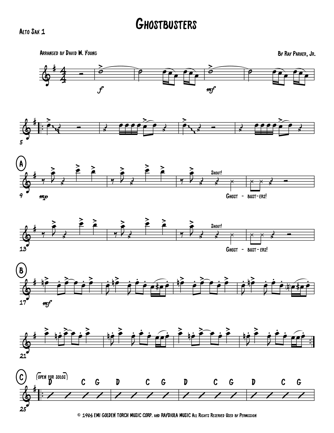 Ghostbusters (arr. David W. Young)