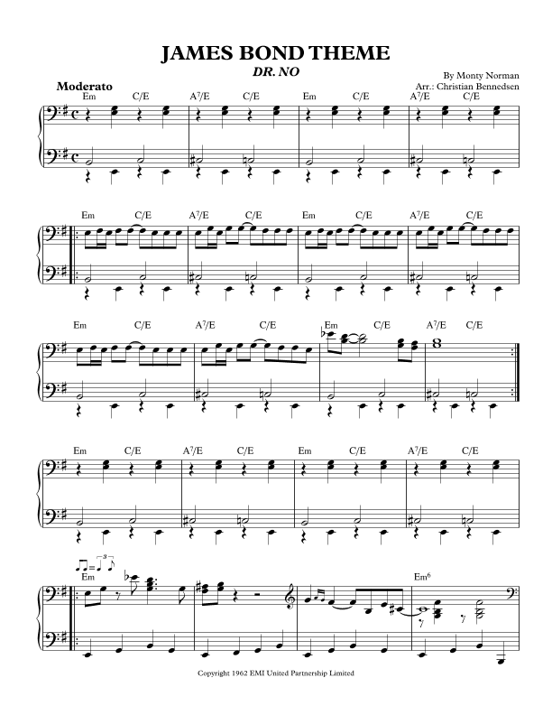 James Bond Theme (arr. Christian Bennedsen)