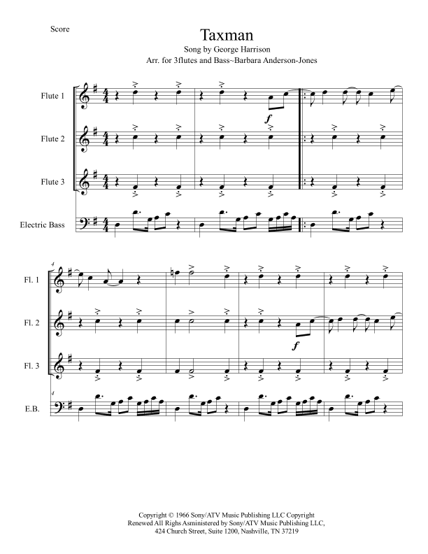 Taxman (arr. Barbara Anderson-Jones)