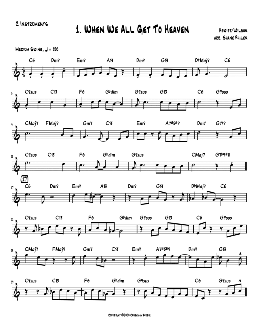 When We All Get To Heaven - C Instruments (arr. Shane Philen)
