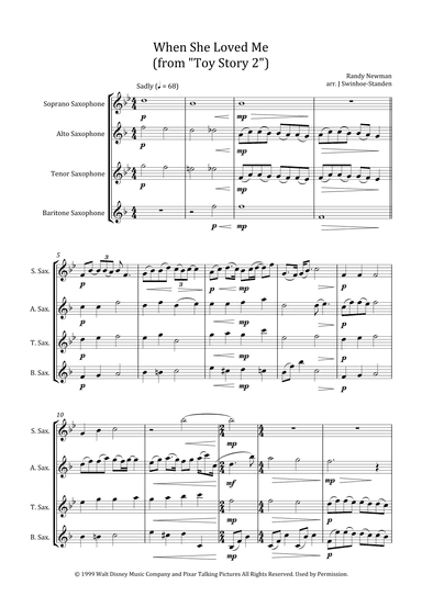 When She Loved Me (arr. J Swinhoe-Standen)