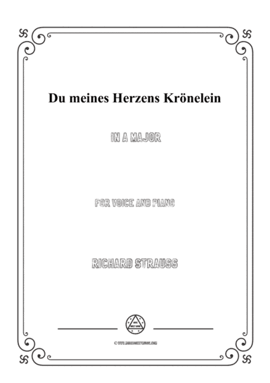 Richard Strauss-Du meines Herzens Krönelein in A Major,for Voice and Piano (arr. MSM)