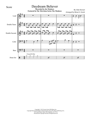 Daydream Believer (arr. Brian G Gresh)