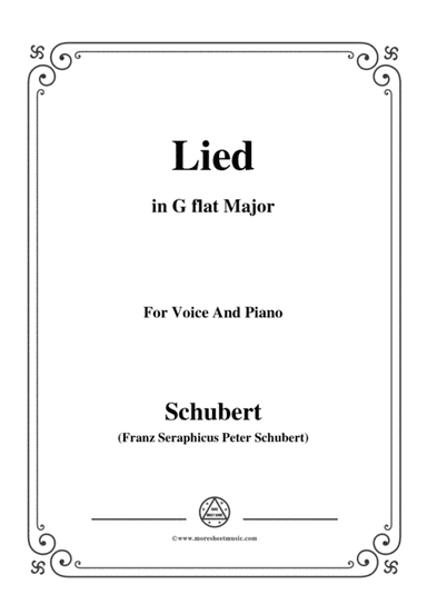 Schubert-Lied(Es ist so angenehm),in G flat Major,D.284,for Voice and Piano (arr. MSM)