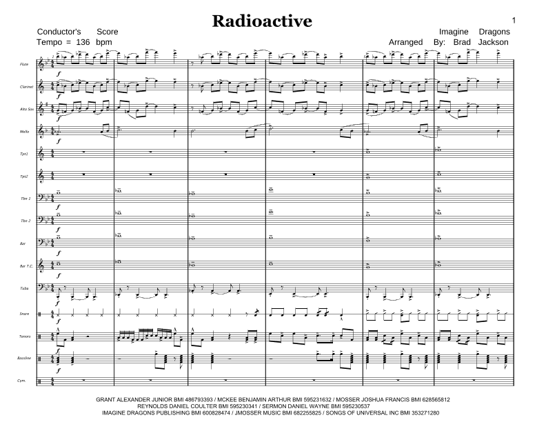 Radioactive (arr. Brad Jackson)