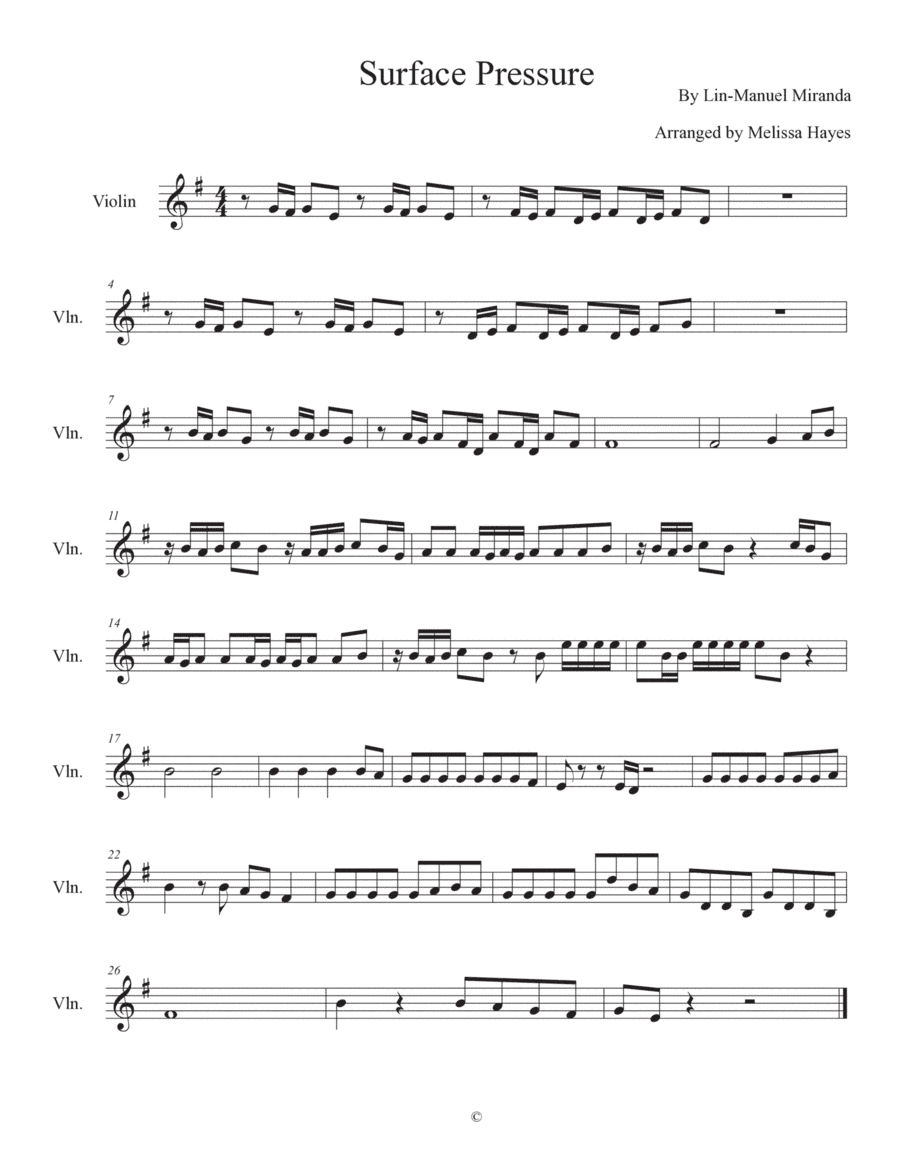 Surface Pressure (arr. Melissa Hayes)