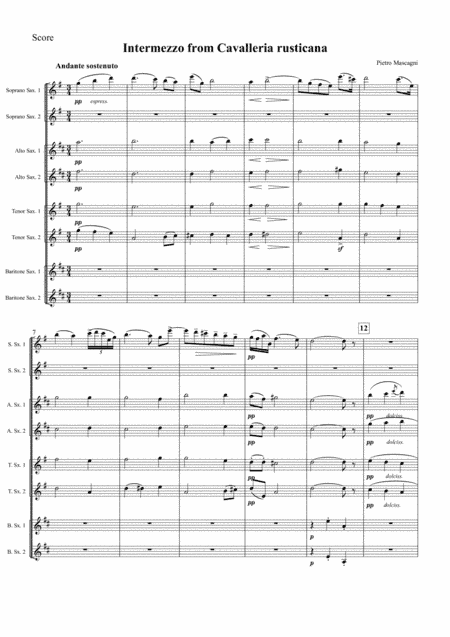 Intermezzo from "Cavalleria Rusticana" (Saxophone Choir) (arr. Daisuke Uchiyama)